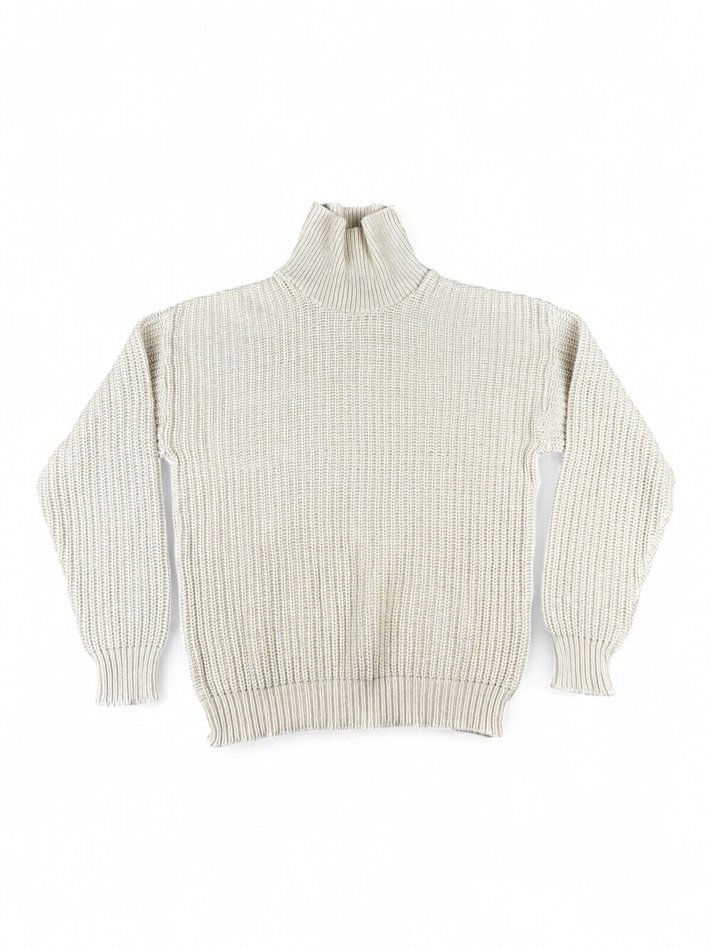 Orvis Men's Cream Chunky Rib Turtleneck Sweater M